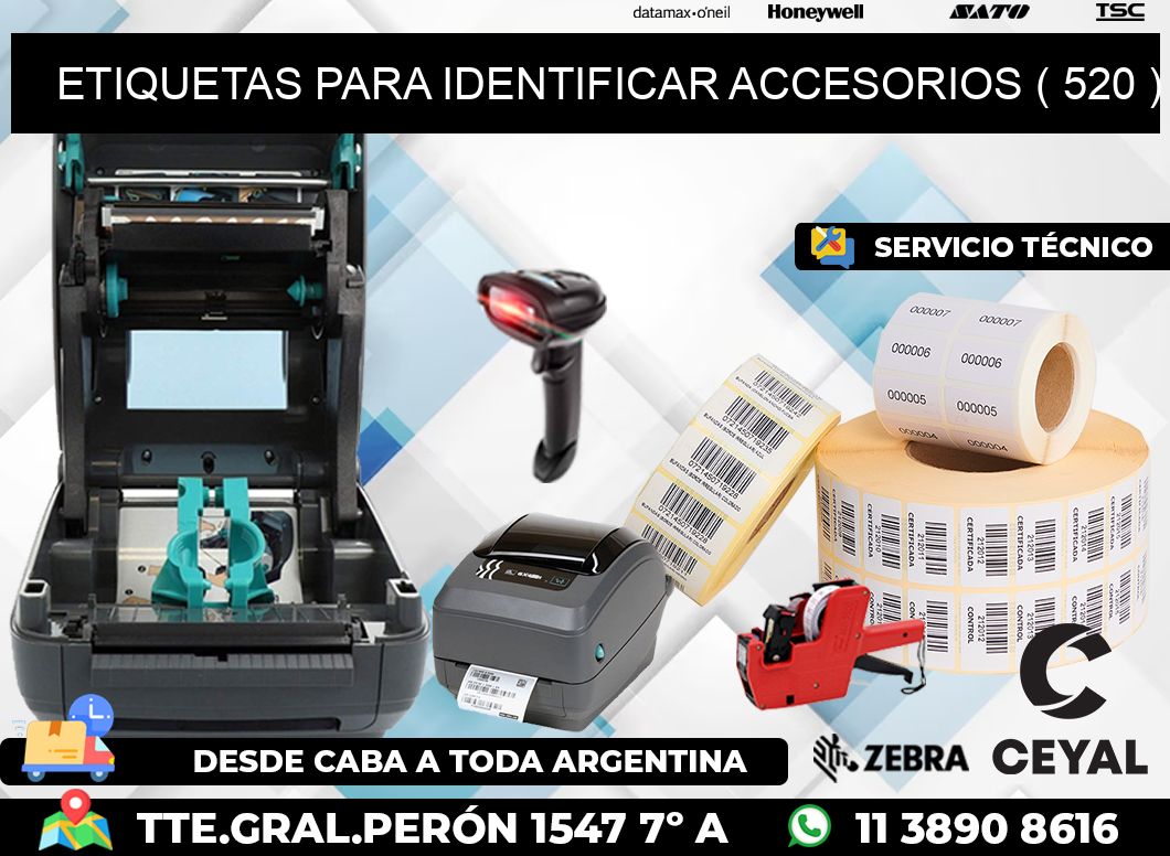 ETIQUETAS PARA IDENTIFICAR ACCESORIOS ( 520 )