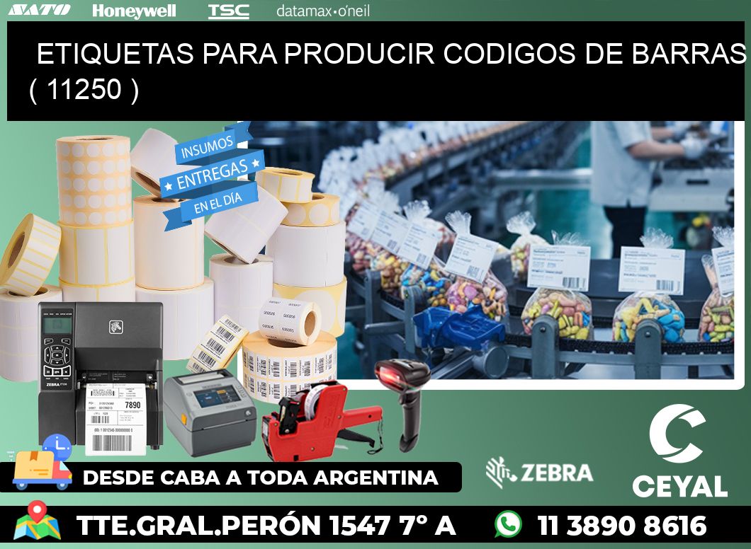 ETIQUETAS PARA PRODUCIR CODIGOS DE BARRAS ( 11250 )