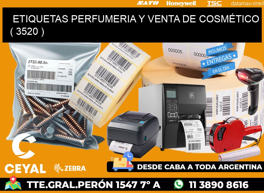 ETIQUETAS PERFUMERIA Y VENTA DE COSMÉTICO ( 3520 )