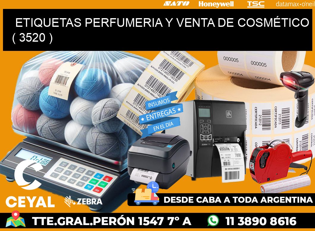 ETIQUETAS PERFUMERIA Y VENTA DE COSMÉTICO ( 3520 )