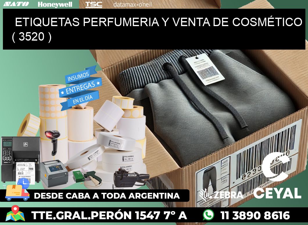 ETIQUETAS PERFUMERIA Y VENTA DE COSMÉTICO ( 3520 )