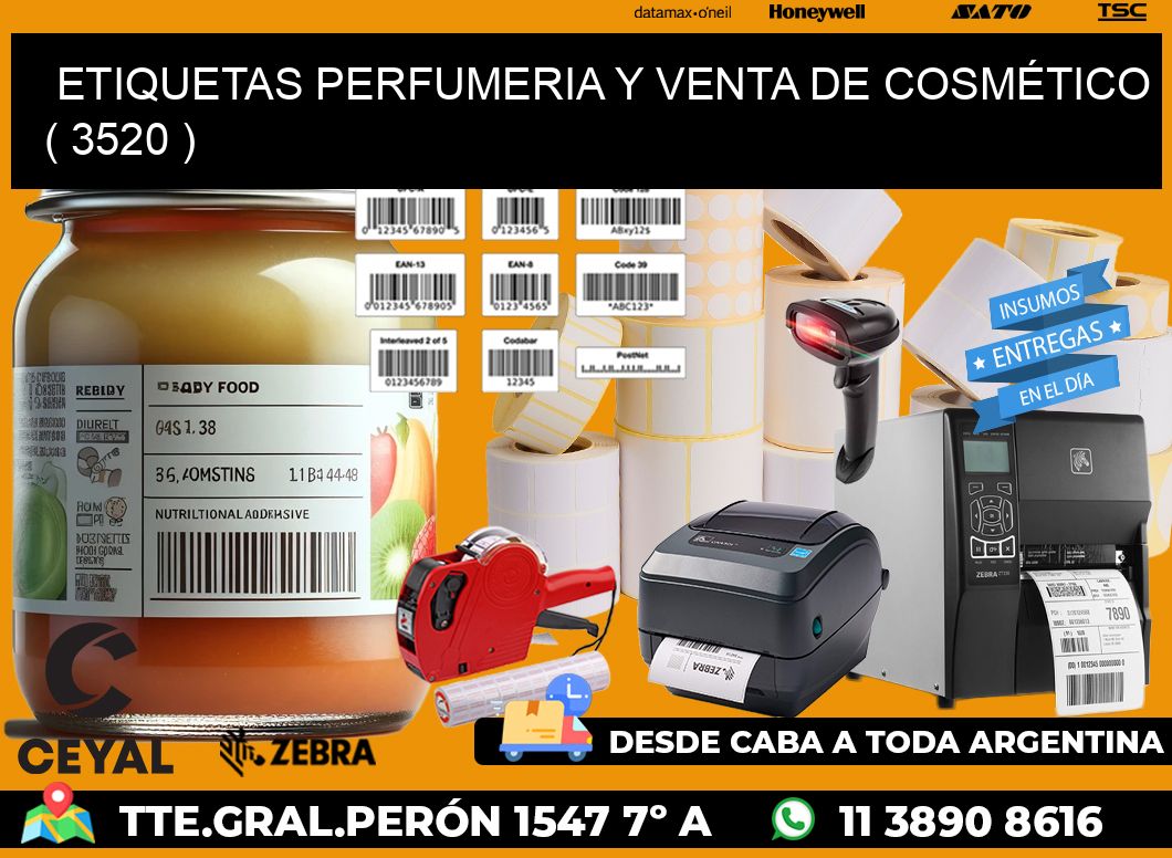 ETIQUETAS PERFUMERIA Y VENTA DE COSMÉTICO ( 3520 )