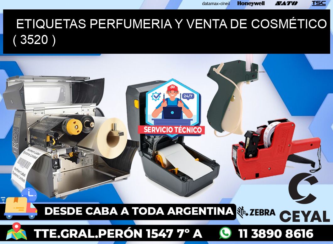 ETIQUETAS PERFUMERIA Y VENTA DE COSMÉTICO ( 3520 )