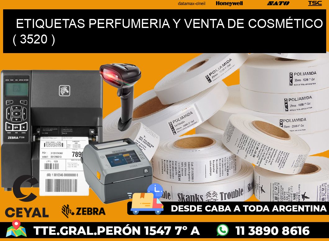 ETIQUETAS PERFUMERIA Y VENTA DE COSMÉTICO ( 3520 )