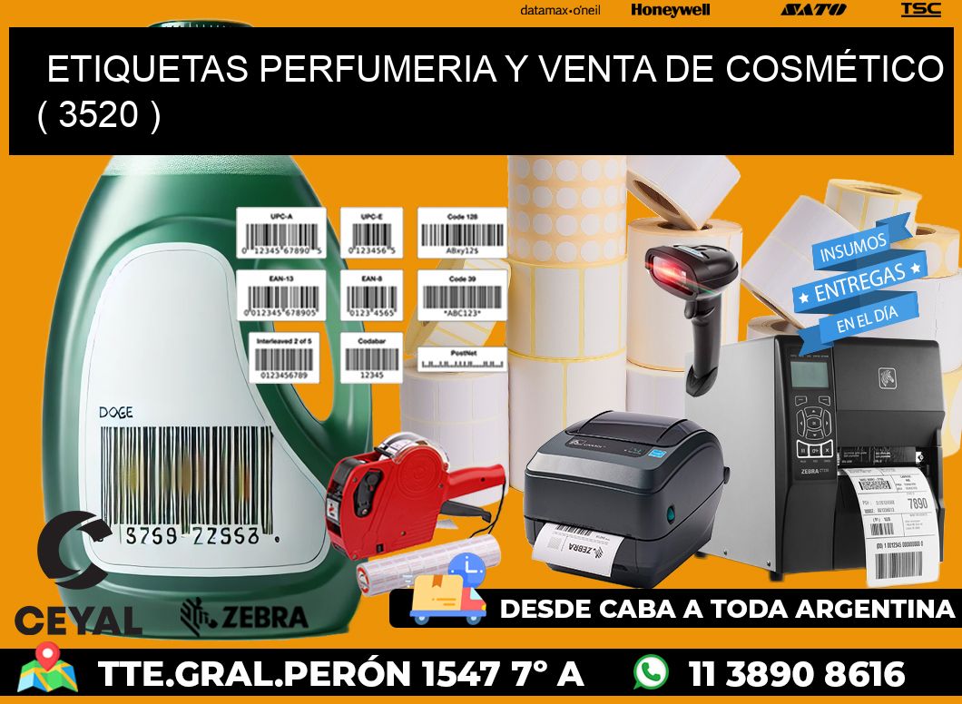 ETIQUETAS PERFUMERIA Y VENTA DE COSMÉTICO ( 3520 )