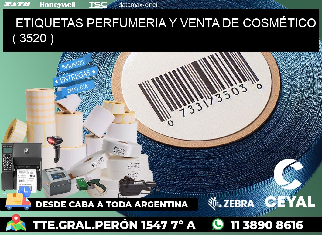 ETIQUETAS PERFUMERIA Y VENTA DE COSMÉTICO ( 3520 )