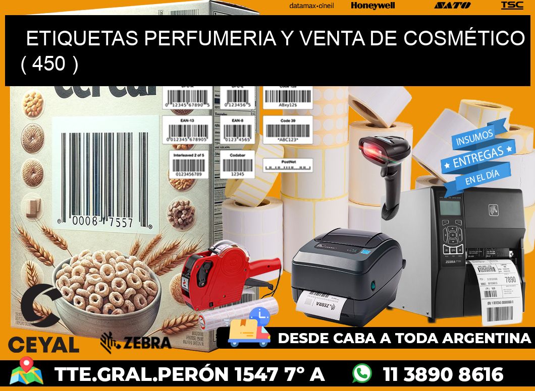 ETIQUETAS PERFUMERIA Y VENTA DE COSMÉTICO ( 450 )