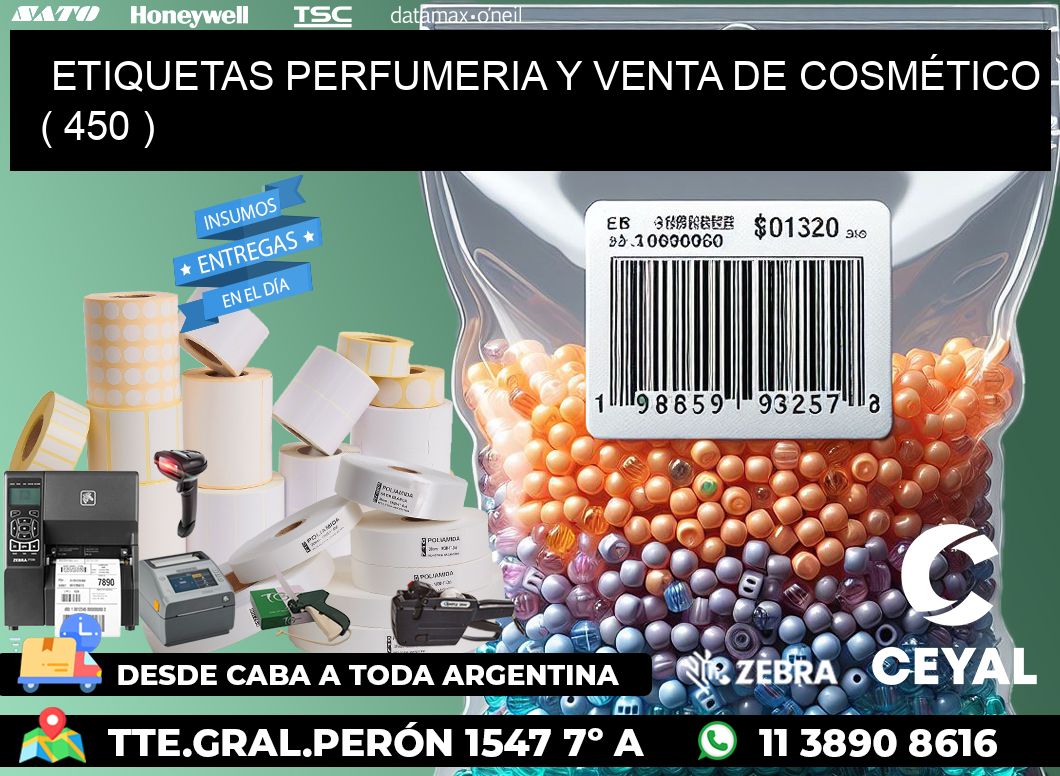 ETIQUETAS PERFUMERIA Y VENTA DE COSMÉTICO ( 450 )