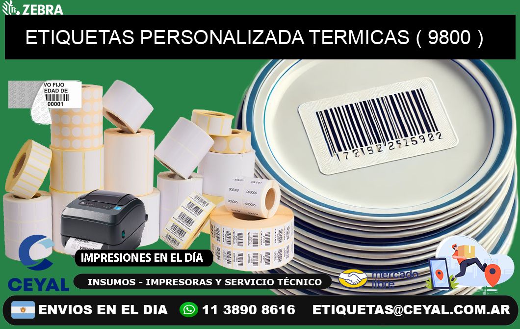 ETIQUETAS PERSONALIZADA TERMICAS ( 9800 )