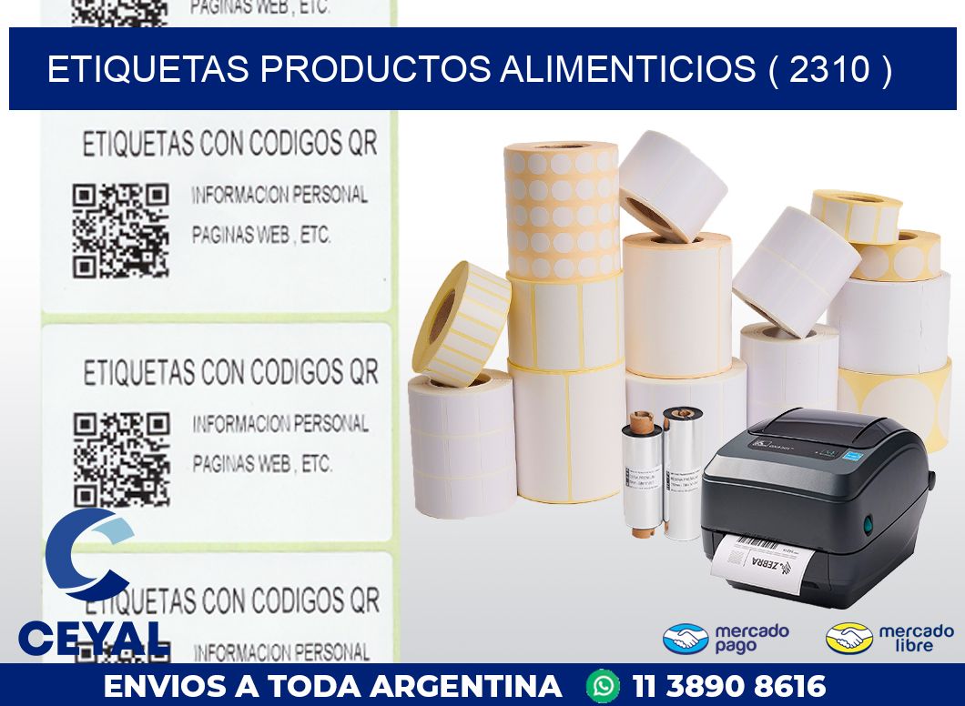 ETIQUETAS PRODUCTOS ALIMENTICIOS ( 2310 )