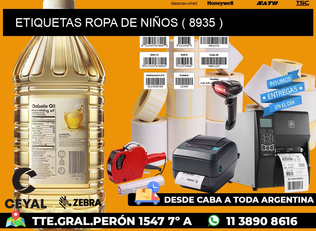 ETIQUETAS ROPA DE NIÑOS ( 8935 )