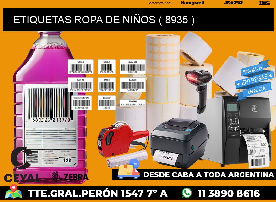 ETIQUETAS ROPA DE NIÑOS ( 8935 )