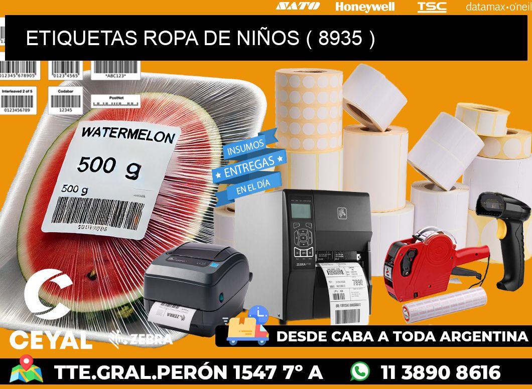 ETIQUETAS ROPA DE NIÑOS ( 8935 )