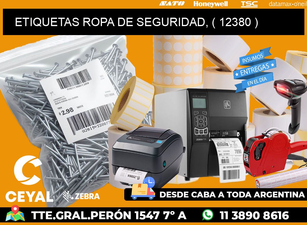 ETIQUETAS ROPA DE SEGURIDAD, ( 12380 )