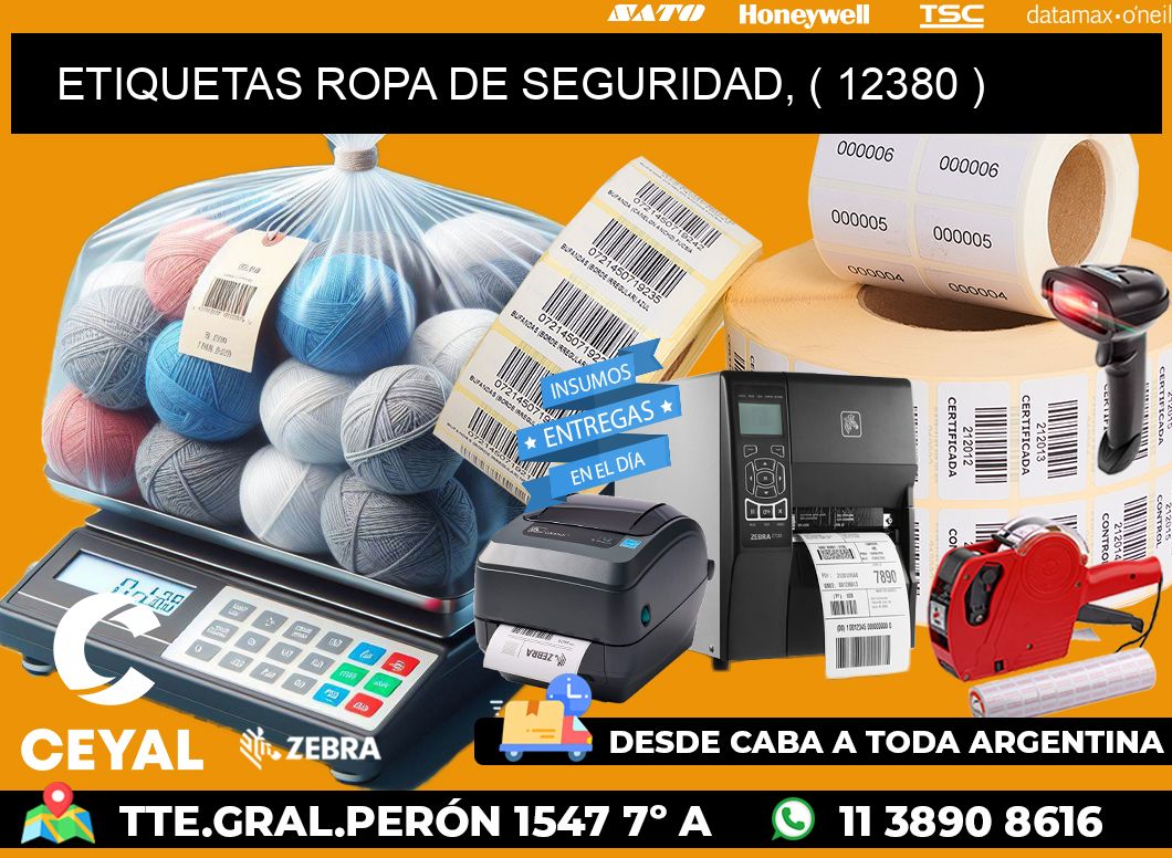 ETIQUETAS ROPA DE SEGURIDAD, ( 12380 )