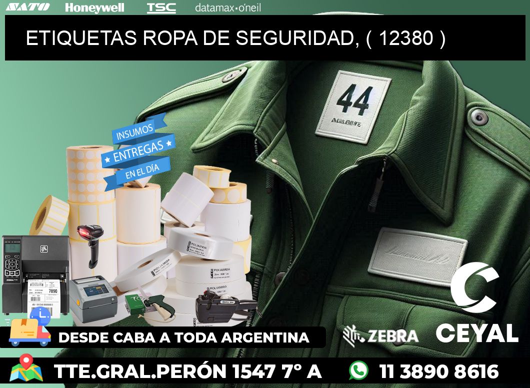 ETIQUETAS ROPA DE SEGURIDAD, ( 12380 )