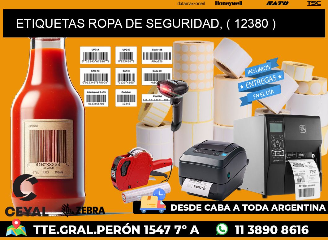 ETIQUETAS ROPA DE SEGURIDAD, ( 12380 )