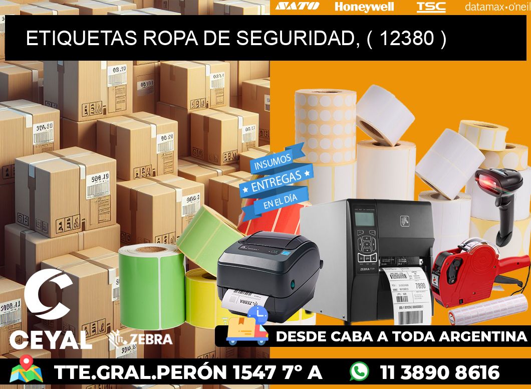 ETIQUETAS ROPA DE SEGURIDAD, ( 12380 )