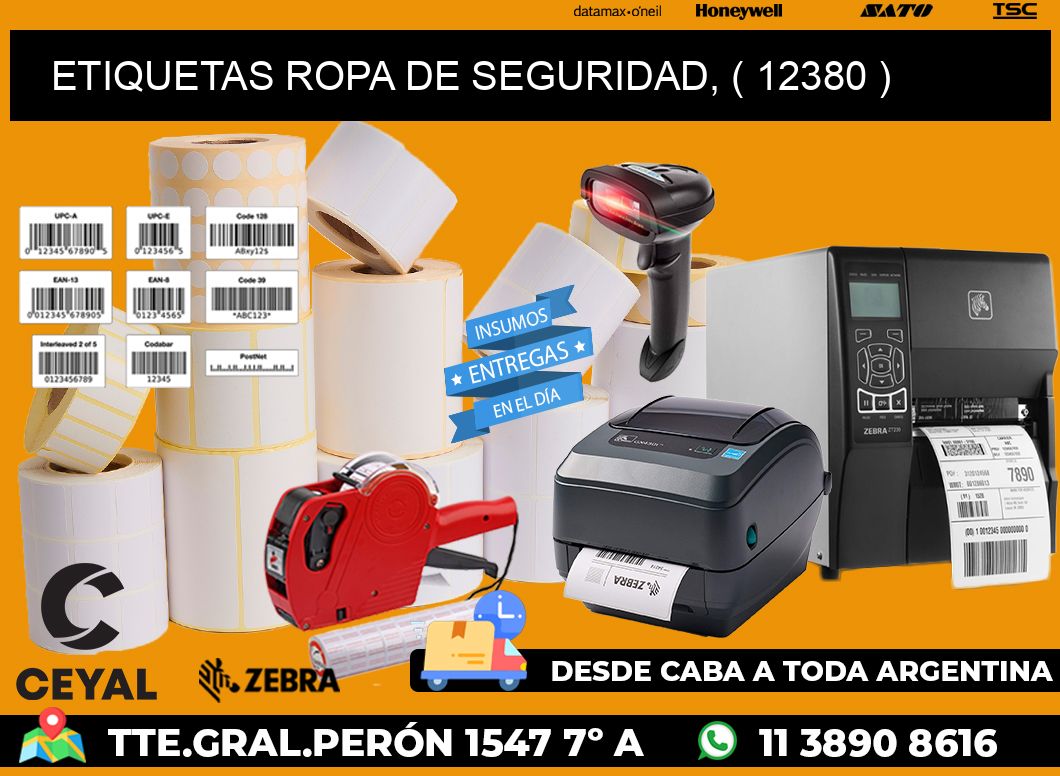 ETIQUETAS ROPA DE SEGURIDAD, ( 12380 )