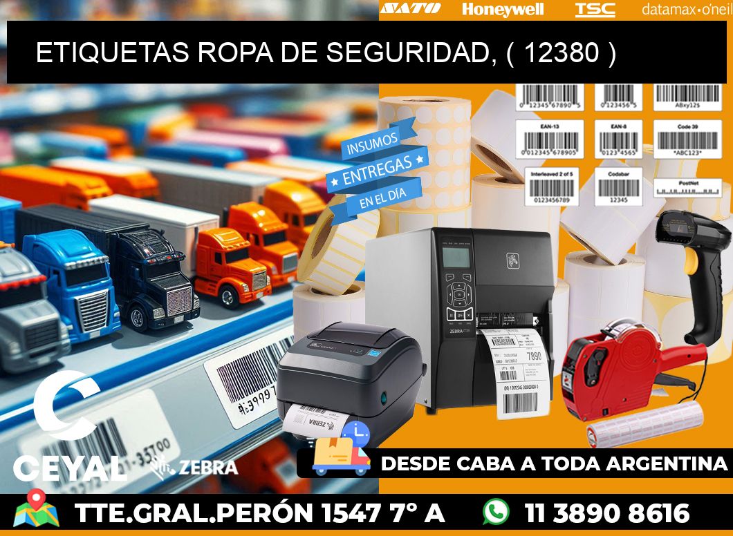 ETIQUETAS ROPA DE SEGURIDAD, ( 12380 )