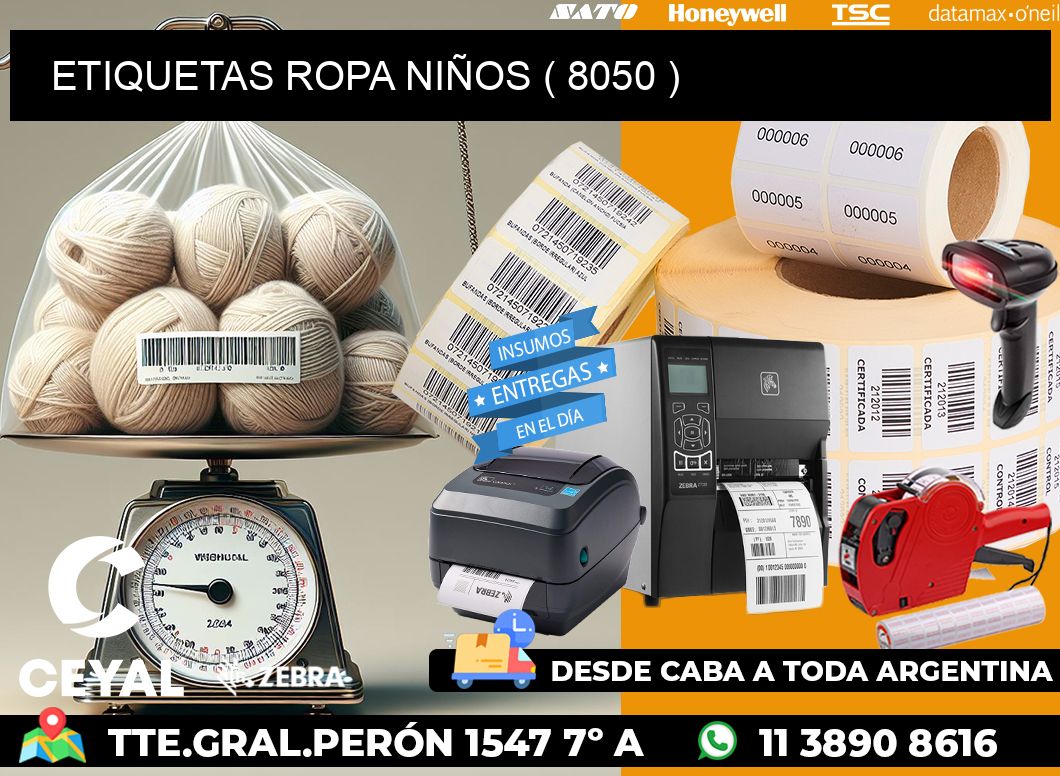 ETIQUETAS ROPA NIÑOS ( 8050 )