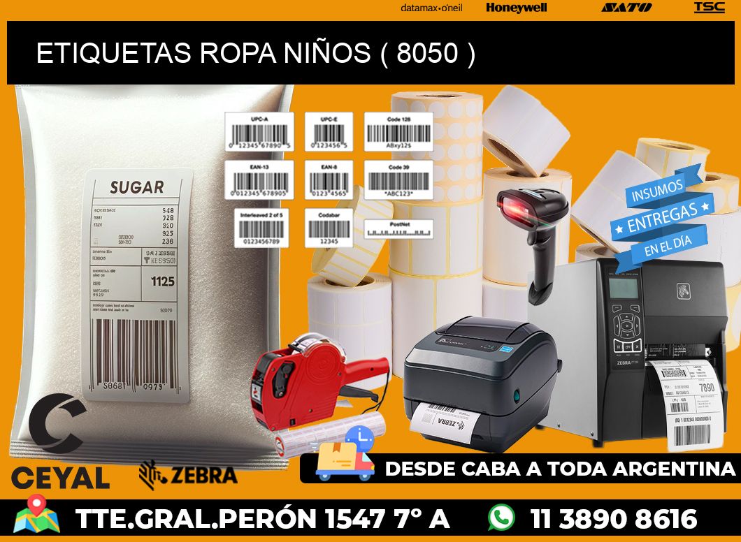 ETIQUETAS ROPA NIÑOS ( 8050 )