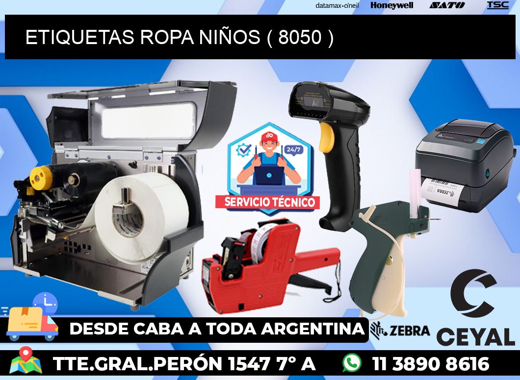 ETIQUETAS ROPA NIÑOS ( 8050 )
