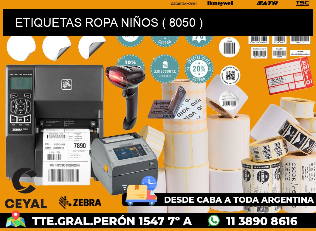 ETIQUETAS ROPA NIÑOS ( 8050 )