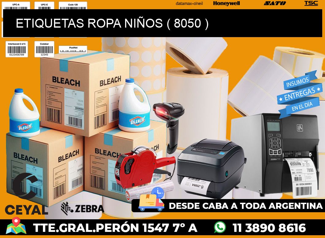 ETIQUETAS ROPA NIÑOS ( 8050 )