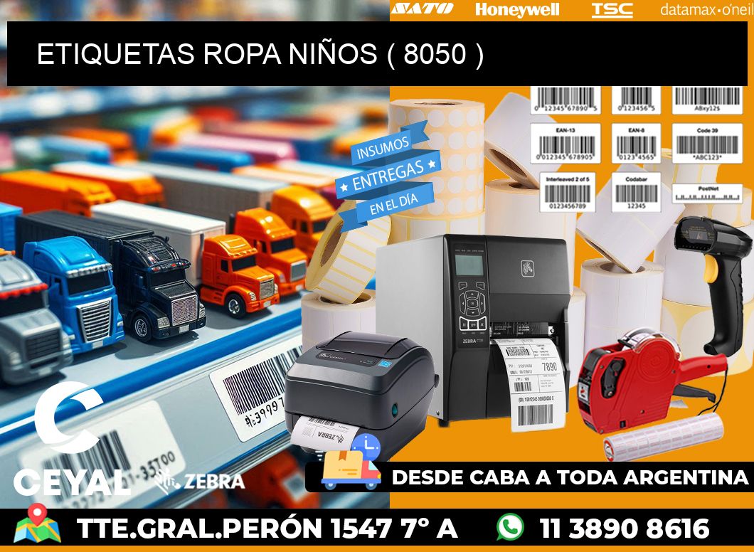 ETIQUETAS ROPA NIÑOS ( 8050 )