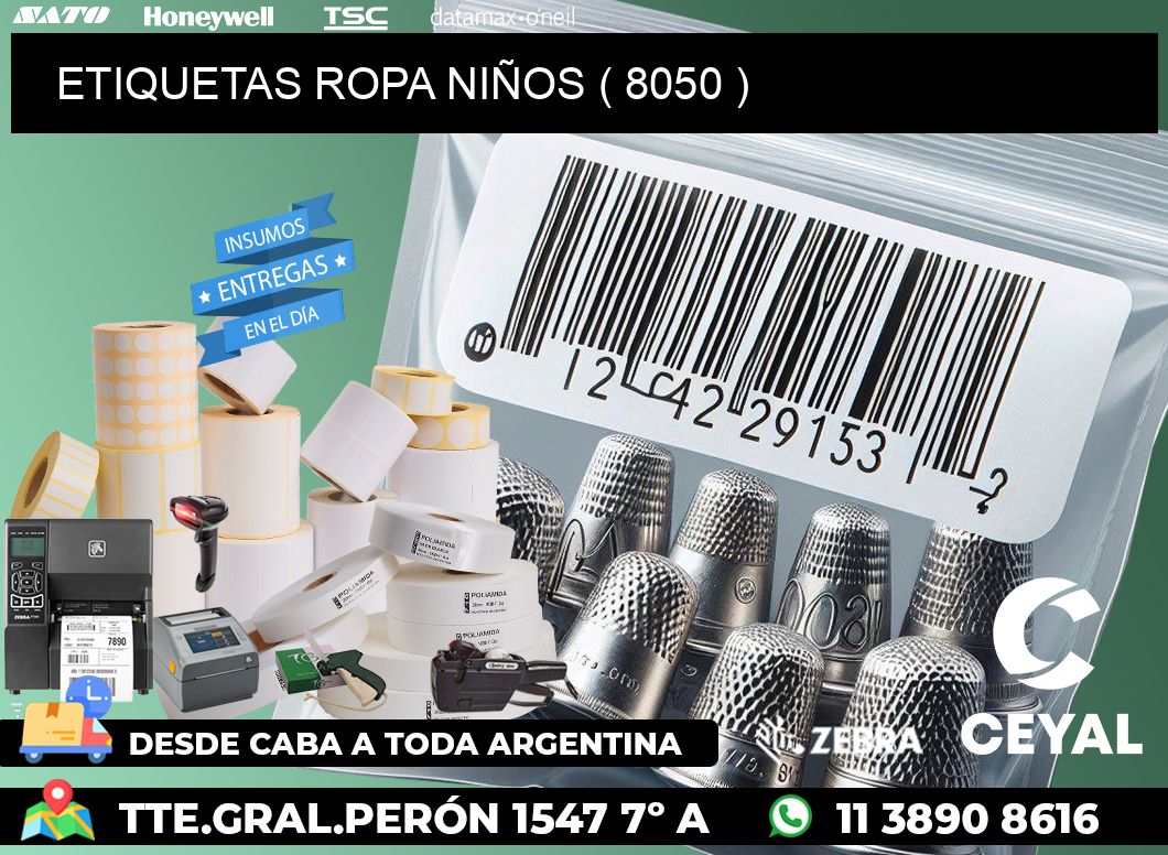 ETIQUETAS ROPA NIÑOS ( 8050 )