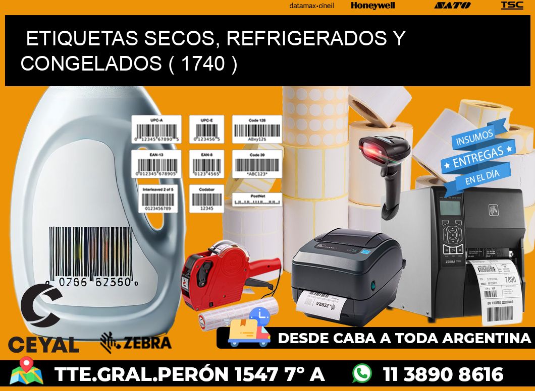 ETIQUETAS SECOS, REFRIGERADOS Y CONGELADOS ( 1740 )
