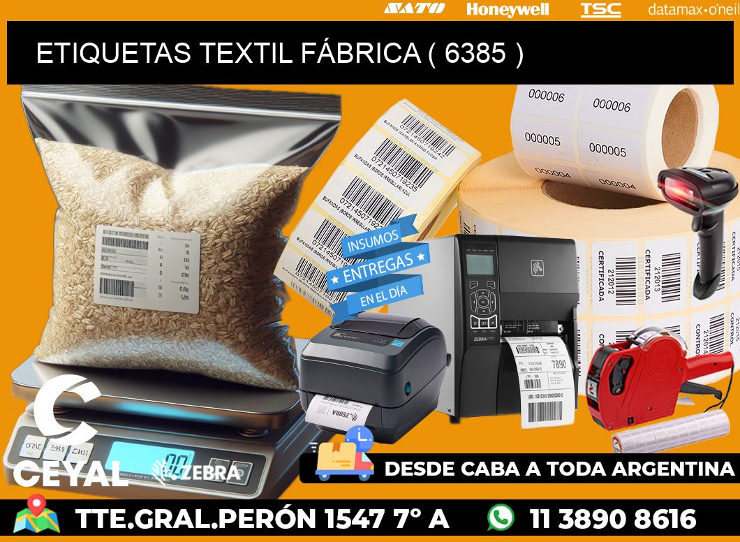 ETIQUETAS TEXTIL FÁBRICA ( 6385 )