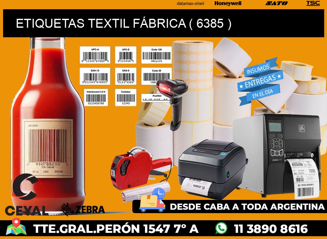ETIQUETAS TEXTIL FÁBRICA ( 6385 )