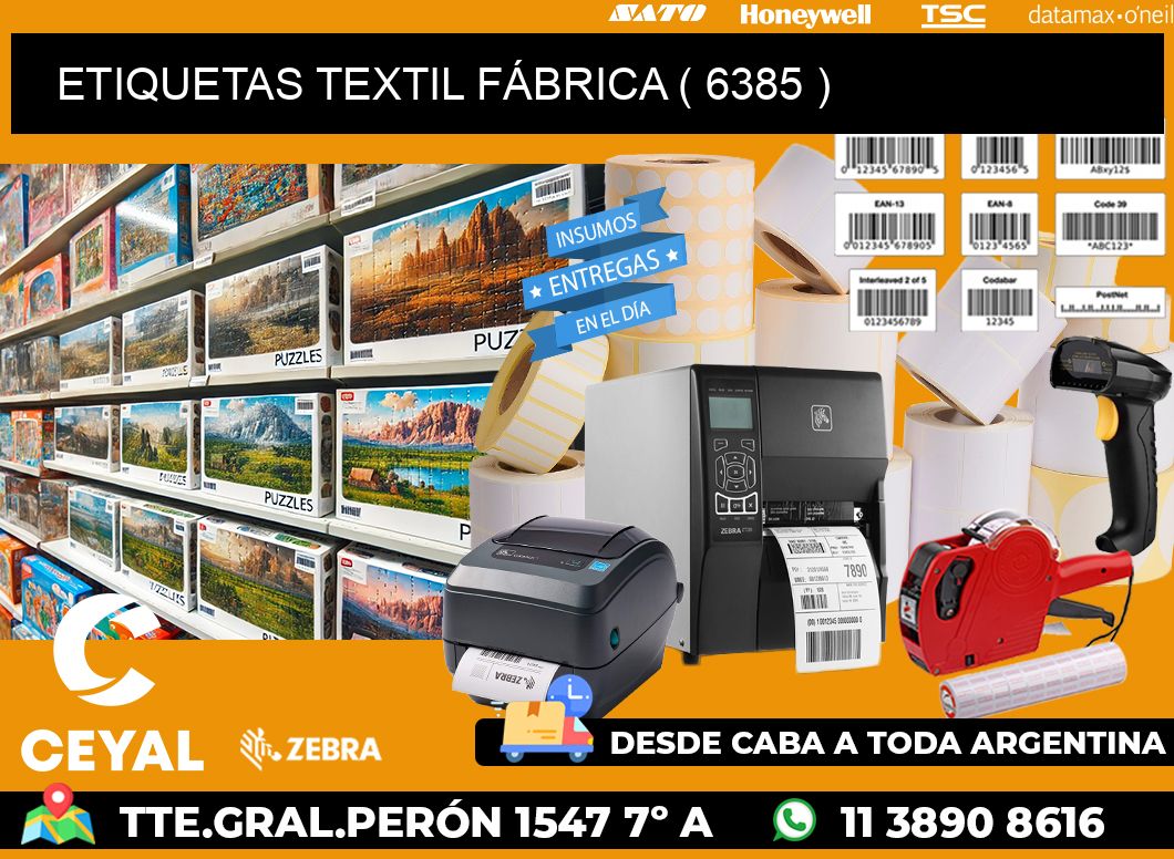 ETIQUETAS TEXTIL FÁBRICA ( 6385 )