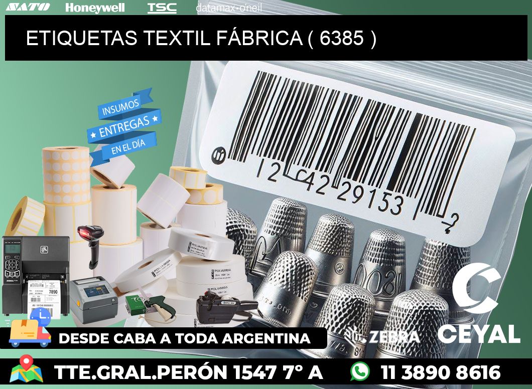 ETIQUETAS TEXTIL FÁBRICA ( 6385 )