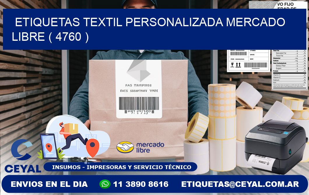 ETIQUETAS TEXTIL PERSONALIZADA MERCADO LIBRE ( 4760 )