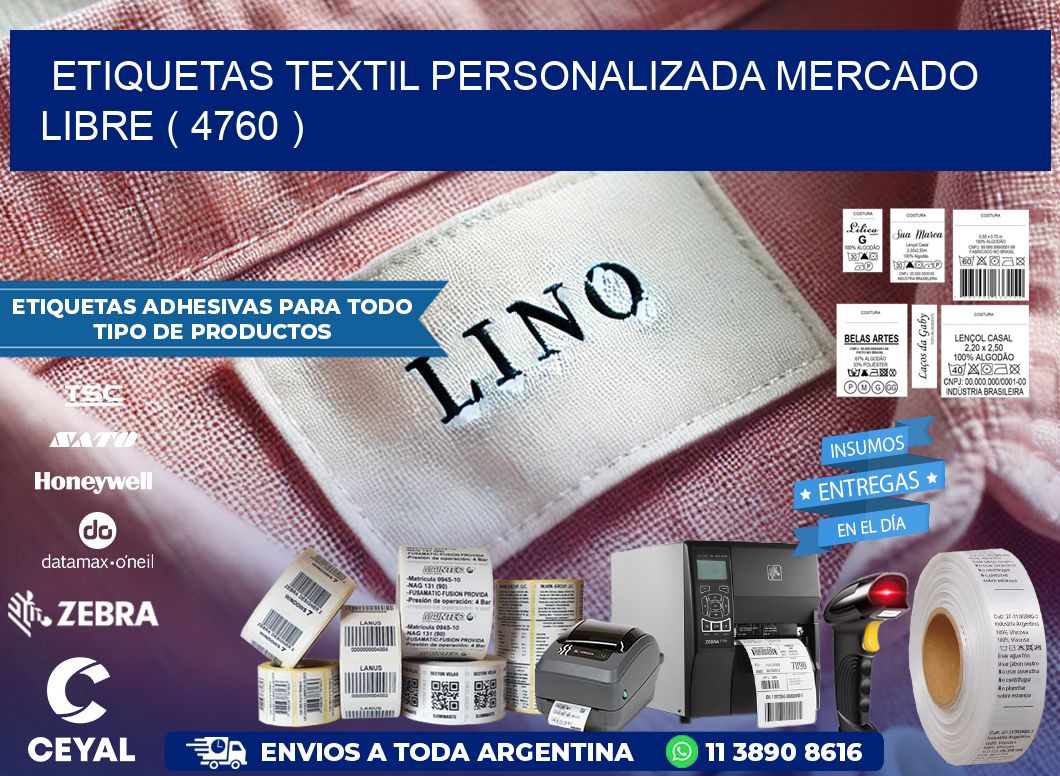 ETIQUETAS TEXTIL PERSONALIZADA MERCADO LIBRE ( 4760 )