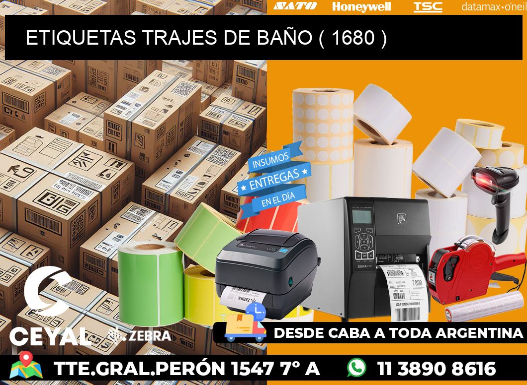ETIQUETAS TRAJES DE BAÑO ( 1680 )