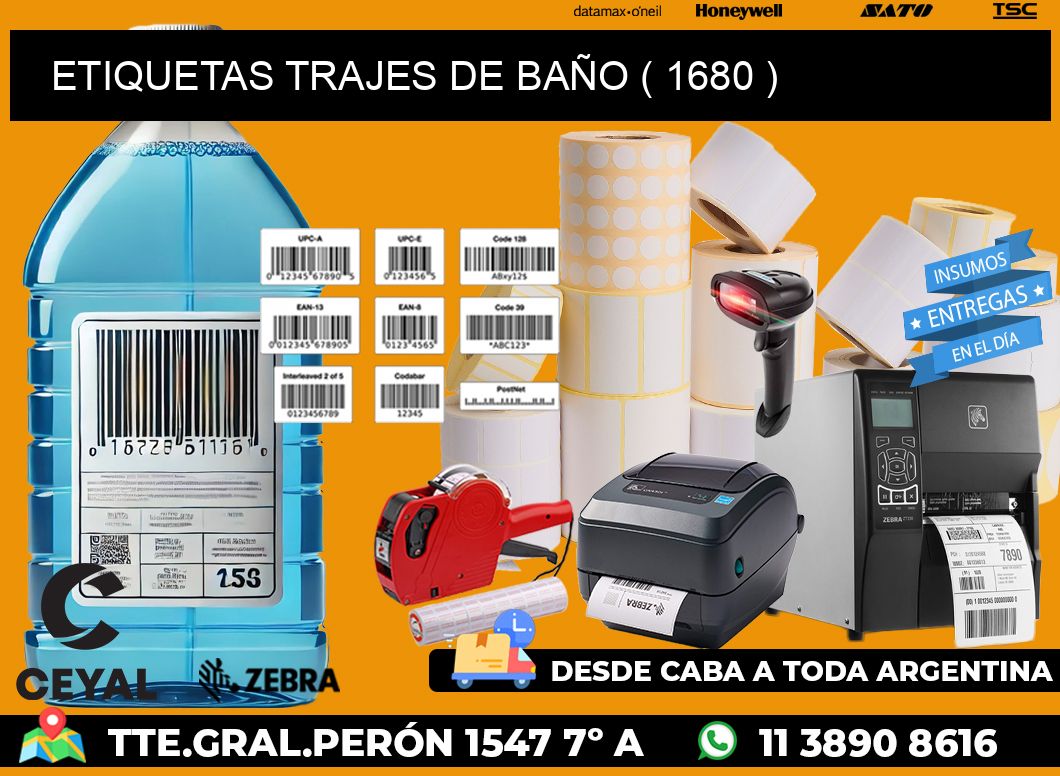 ETIQUETAS TRAJES DE BAÑO ( 1680 )