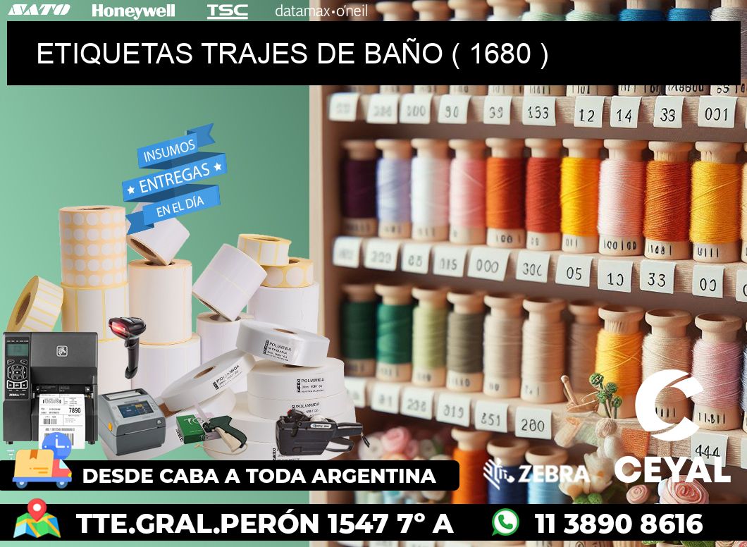 ETIQUETAS TRAJES DE BAÑO ( 1680 )
