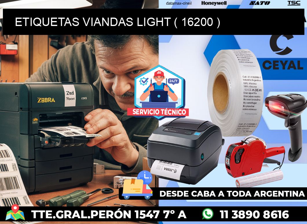 ETIQUETAS VIANDAS LIGHT ( 16200 )