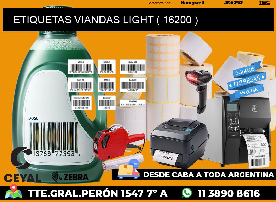 ETIQUETAS VIANDAS LIGHT ( 16200 )