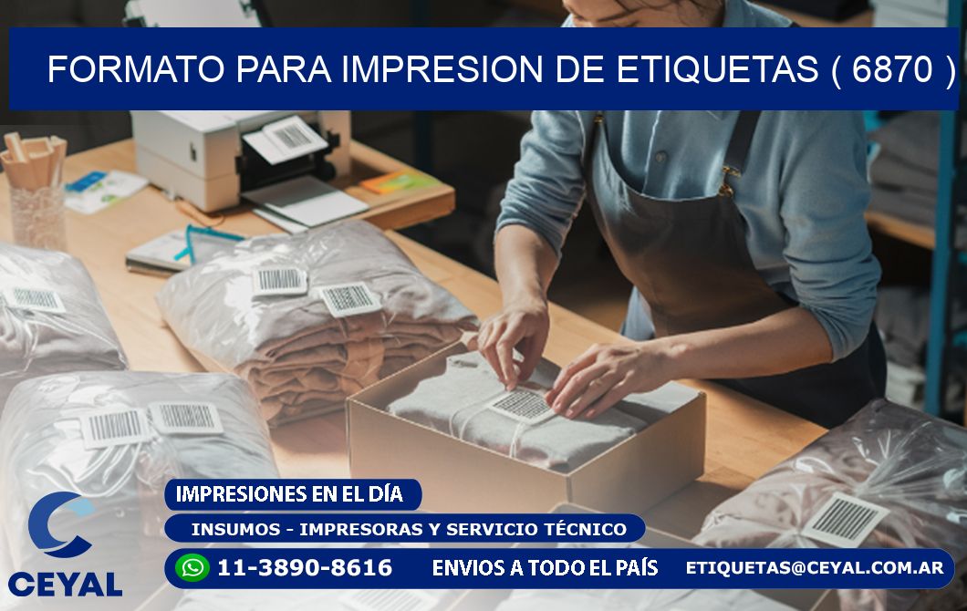 FORMATO PARA IMPRESION DE ETIQUETAS ( 6870 )