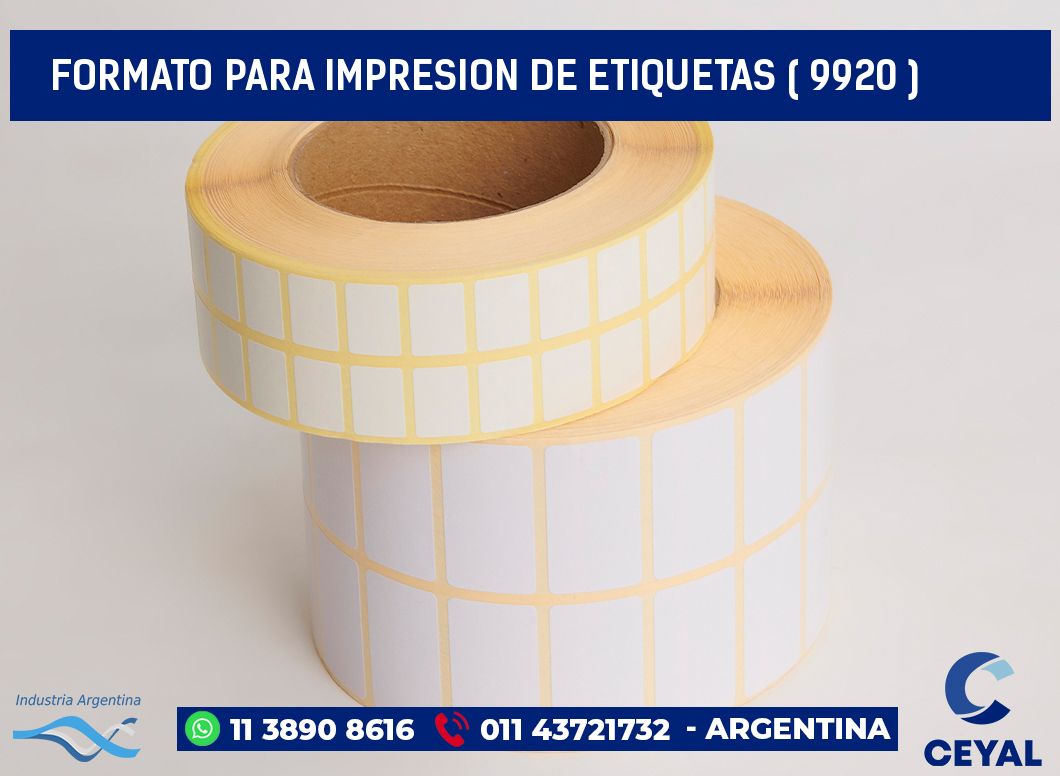 FORMATO PARA IMPRESION DE ETIQUETAS ( 9920 )