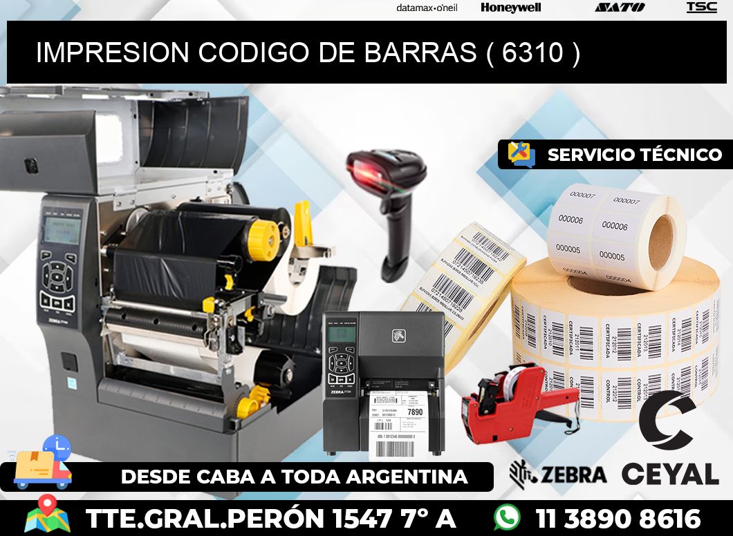 IMPRESION CODIGO DE BARRAS ( 6310 )