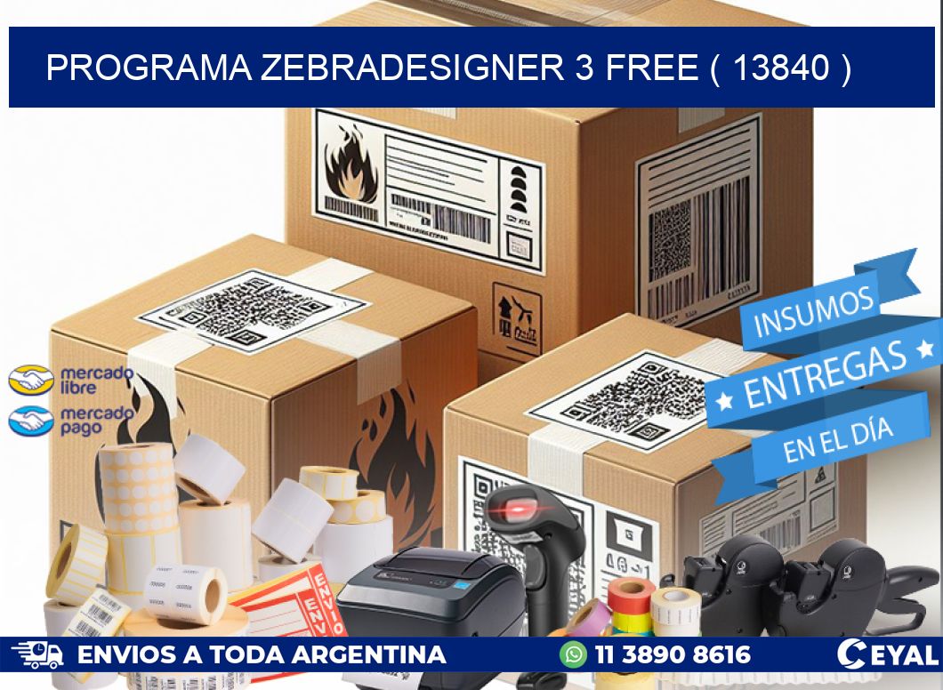 PROGRAMA ZEBRADESIGNER 3 FREE ( 13840 )