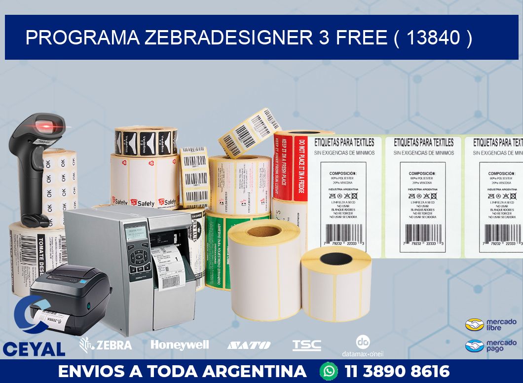PROGRAMA ZEBRADESIGNER 3 FREE ( 13840 )