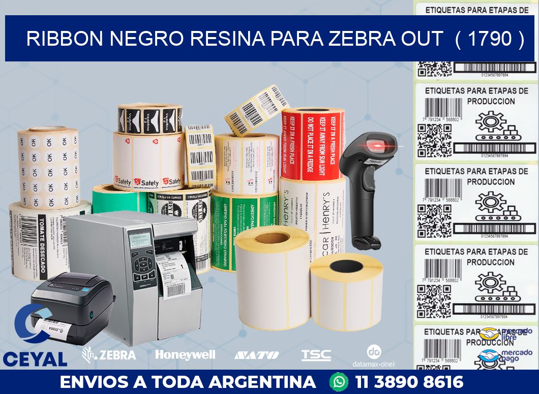 RIBBON NEGRO RESINA PARA ZEBRA OUT  ( 1790 )