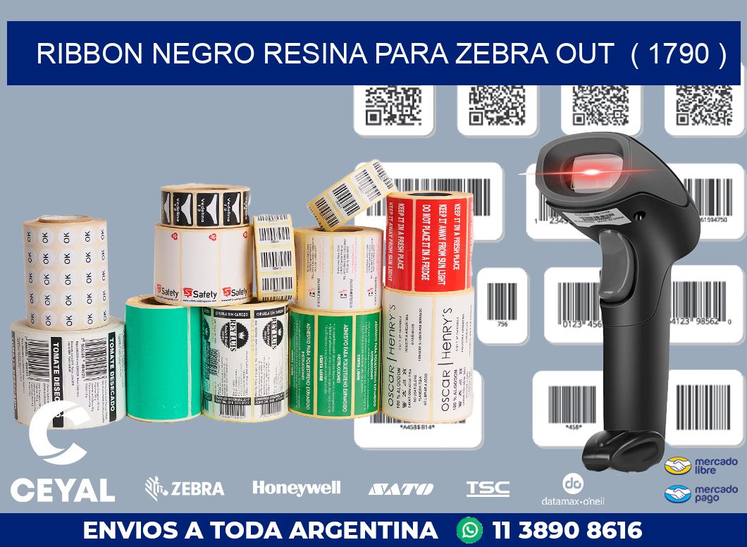 RIBBON NEGRO RESINA PARA ZEBRA OUT  ( 1790 )